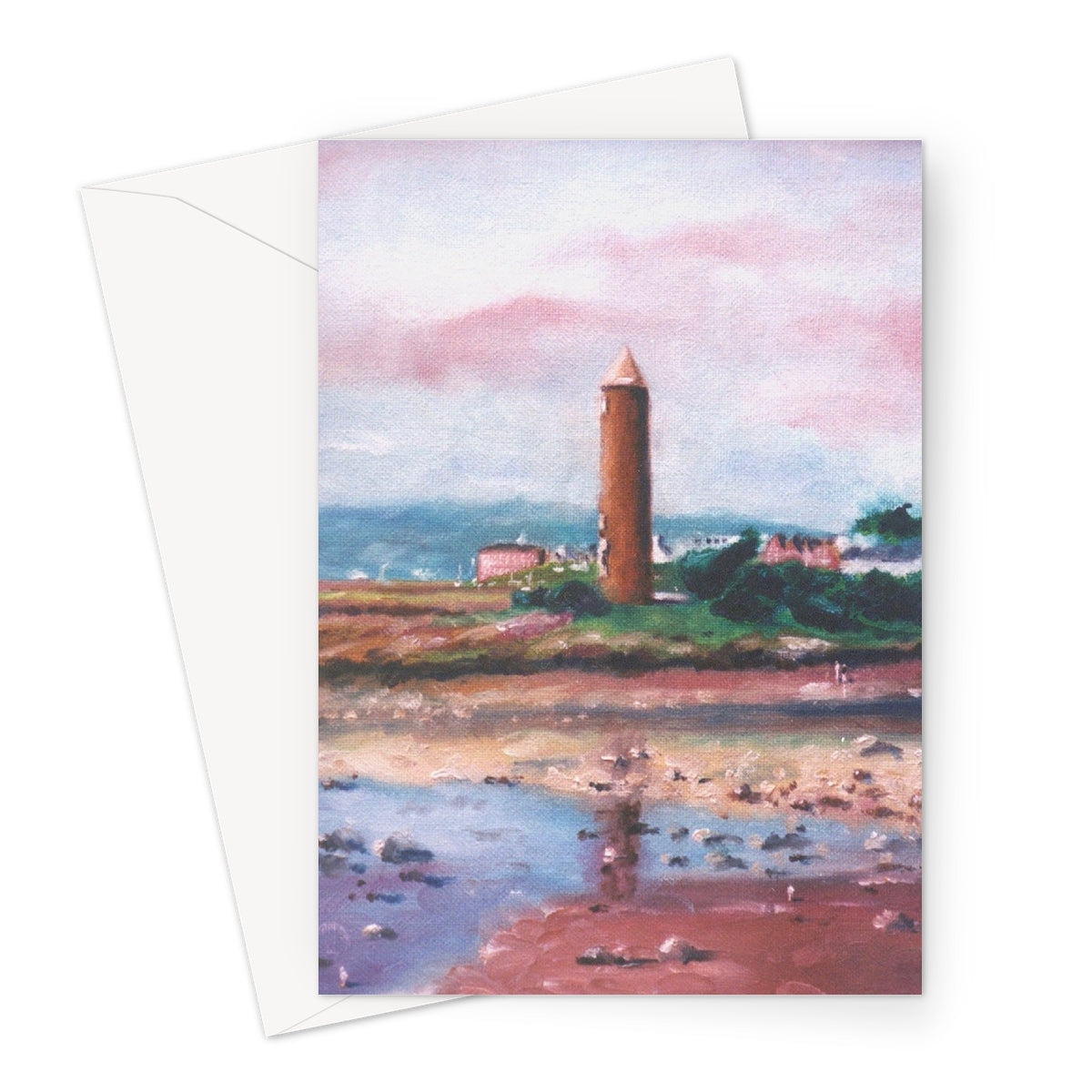 Pencil Point Largs Scottish Art Gifts Greeting Card | River Clyde Art Gallery | Paintings, Prints, Homeware and Art Gifts From Scotland By Scottish Artist Kevin Hunter