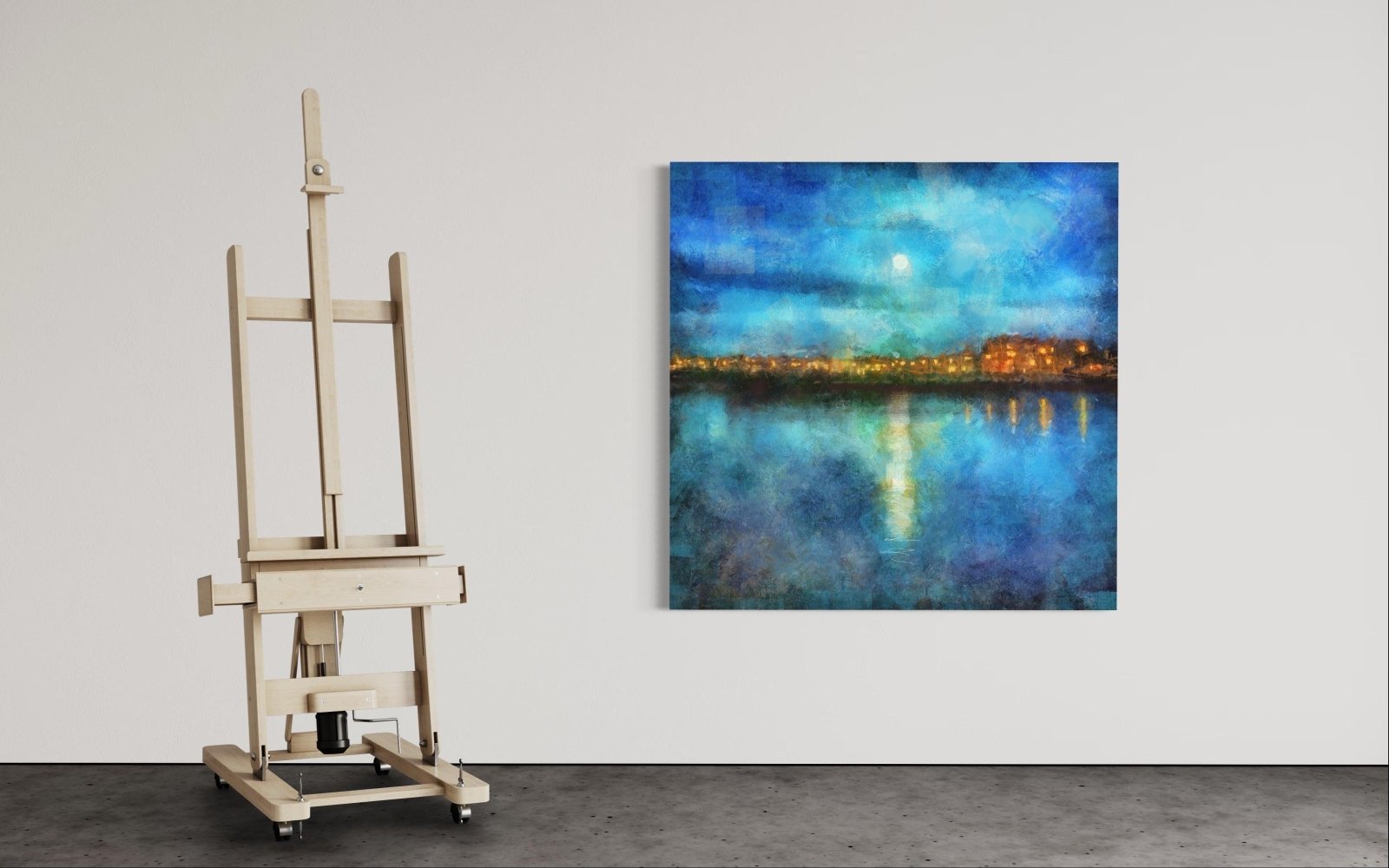 Portobello Moonlight 50x50 inch Stretched Canvas Print