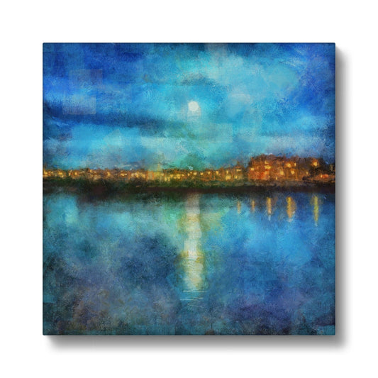 Portobello Moonlight Eco Art Canvas Print | Scottish Art Gifts