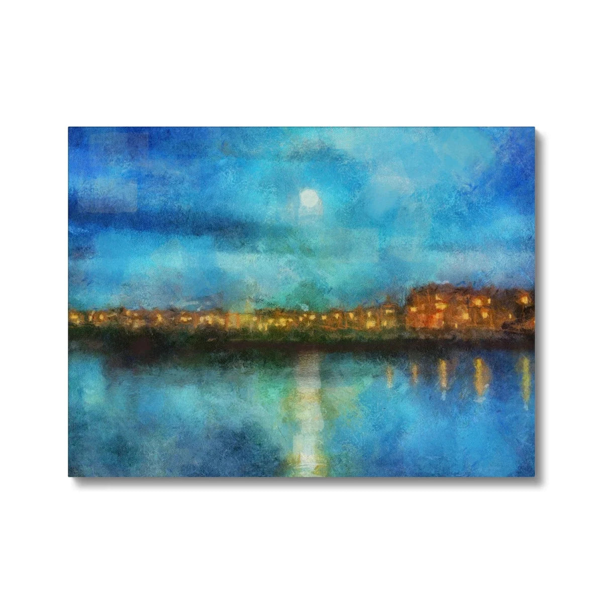 Portobello Moonlight Original Cityscape Painting on Canvas - Edinburgh & Glasgow Art Gallery Scotland Worldwide Shipping Hunter Scottish
