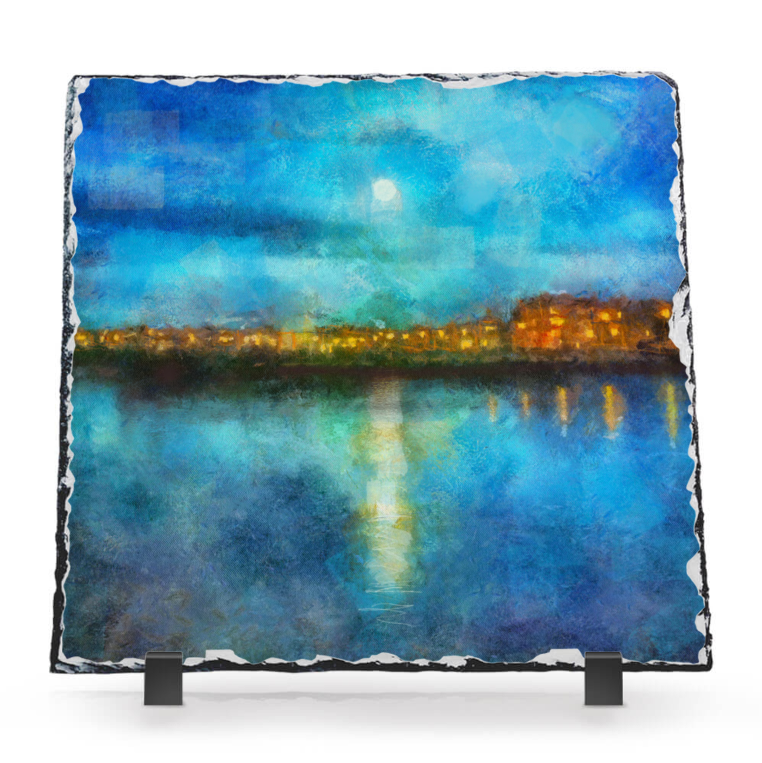 Portobello Moonlight Scottish Slate Art | Scottish Art Gifts