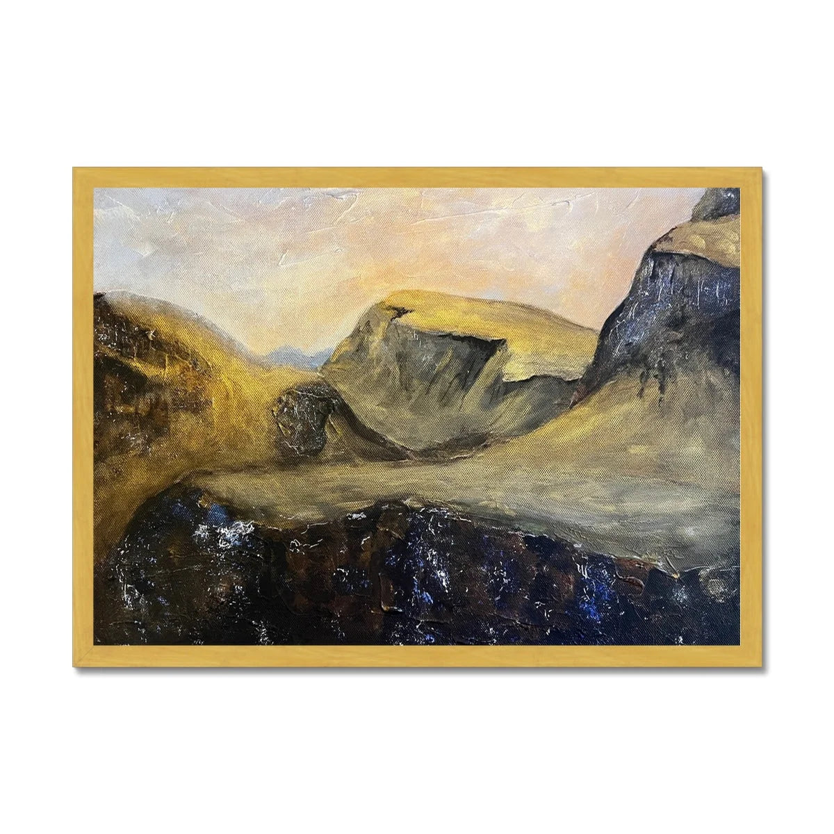 The Quiraing Antique Framed Print - Skye Art Gallery Scotland Worldwide Shipping Scottish Landscape Paintings and Prints by Artist Hunter