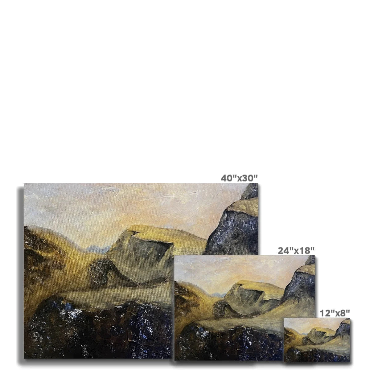 The Quiraing Canvas - Skye Art Gallery Scotland Worldwide Shipping Scottish Landscape Paintings and Prints by Artist Hunter