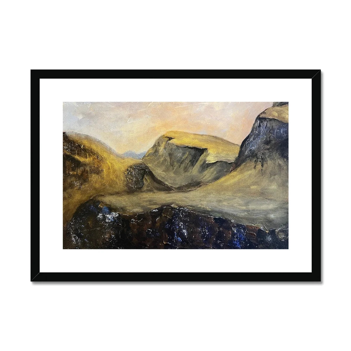 The Quiraing Framed & Mounted Print - Skye Art Gallery Scotland Worldwide Shipping Scottish Landscape Paintings and Prints by Artist Hunter
