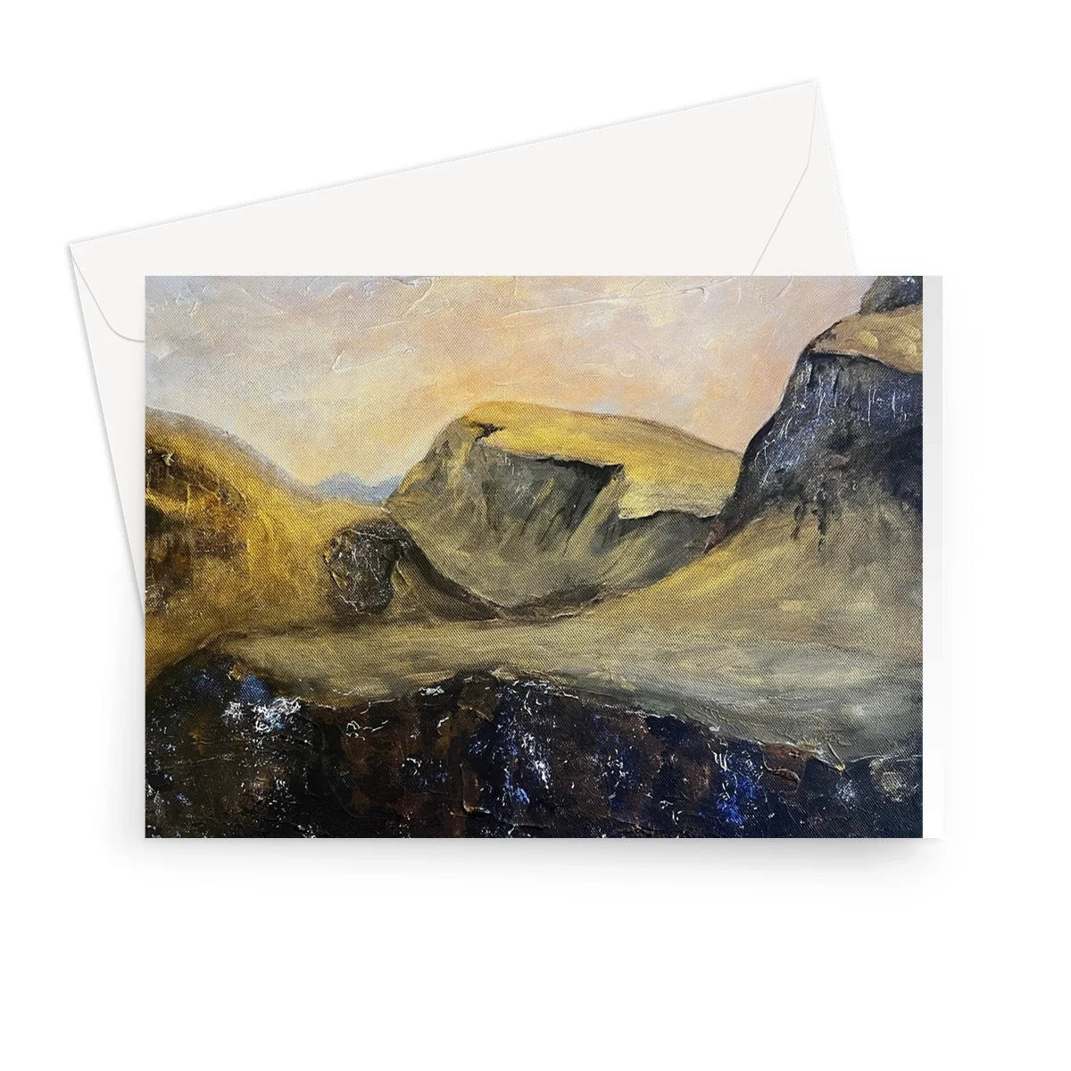 The Quiraing Greeting Card - Skye Art Gallery Scotland Worldwide Shipping Scottish Landscape Paintings and Prints