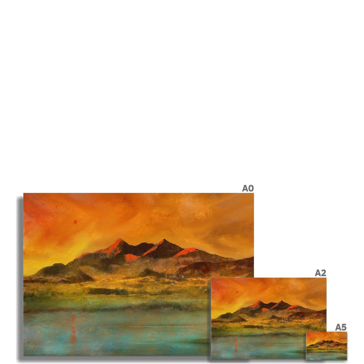 Red Moon Cuillin Fine Art Print.