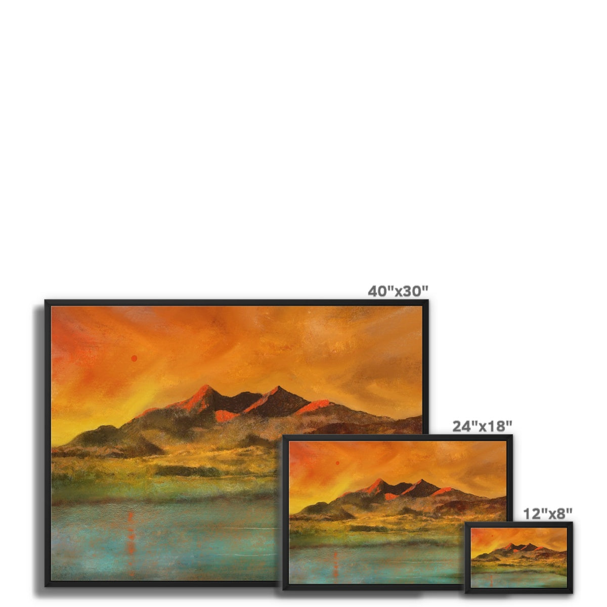 Red Moon Cuillin Framed Canvas.