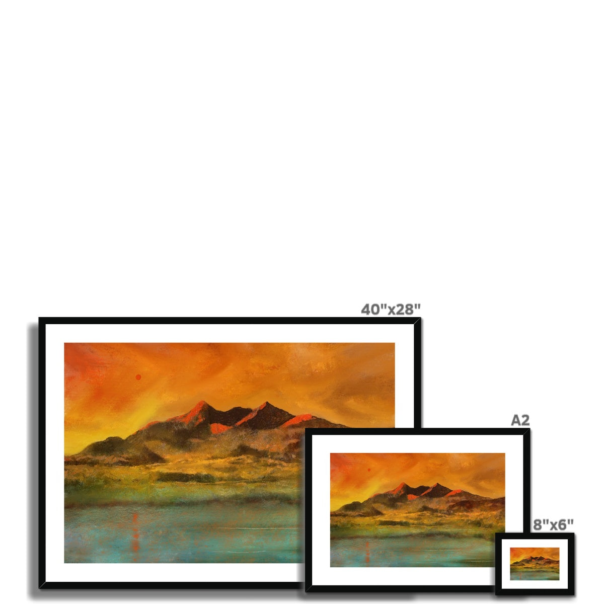 Red Moon Cuillin Framed & Mounted Print.