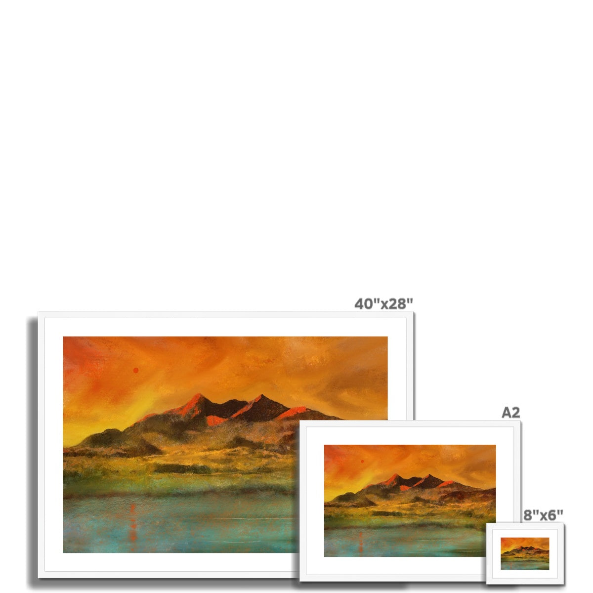Red Moon Cuillin Framed & Mounted Print.