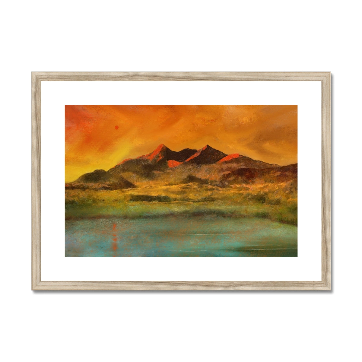 Red Moon Cuillin Framed & Mounted Print.