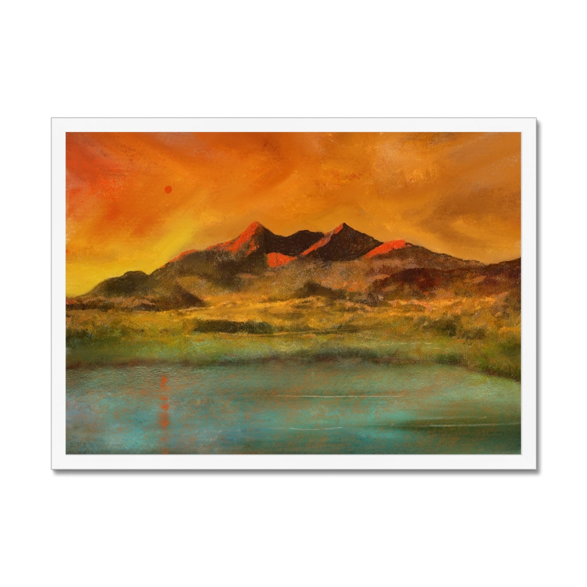 Red Moon Cuillin Framed Print