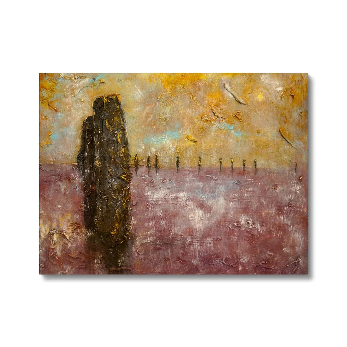 Ring of Brodgar Mist Original Landscape Painting on Canvas - Orkney Art Gallery Scotland Worldwide Shipping Scottish Artist Fine Prints