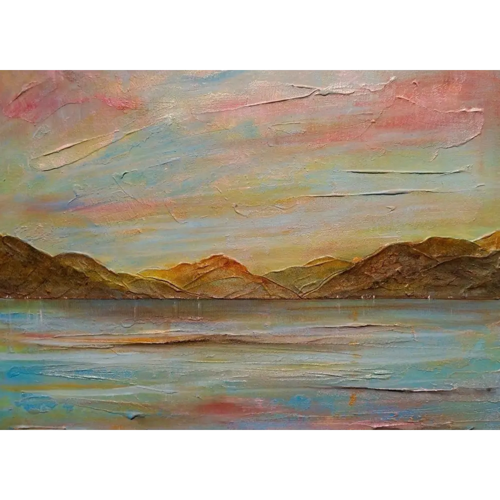 Textured landscape painting of River Clyde Autumn, part of Clyde Autumn Art Prints from Scotland