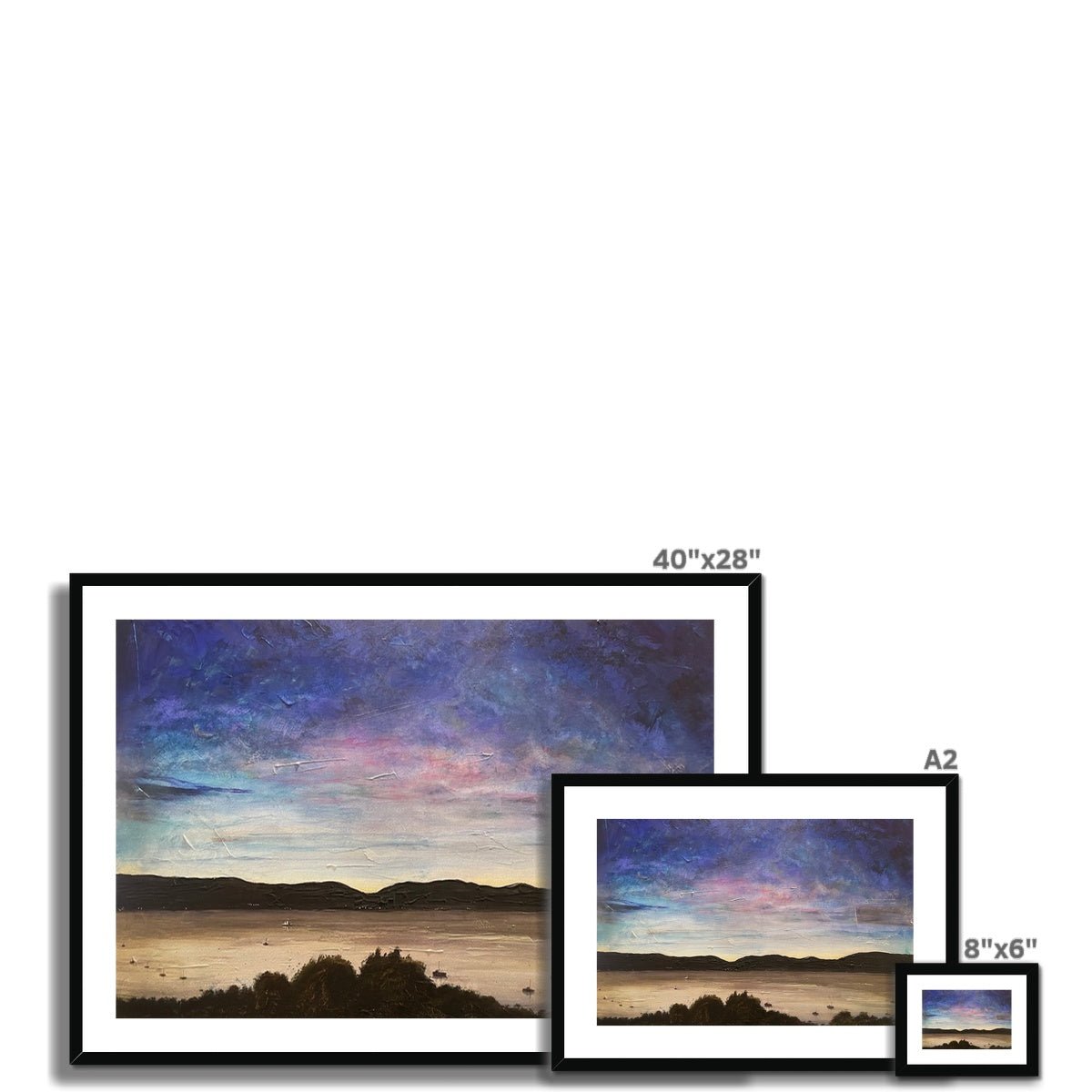 River Clyde Twilight Painting | Framed &amp; Mounted Prints From Scotland