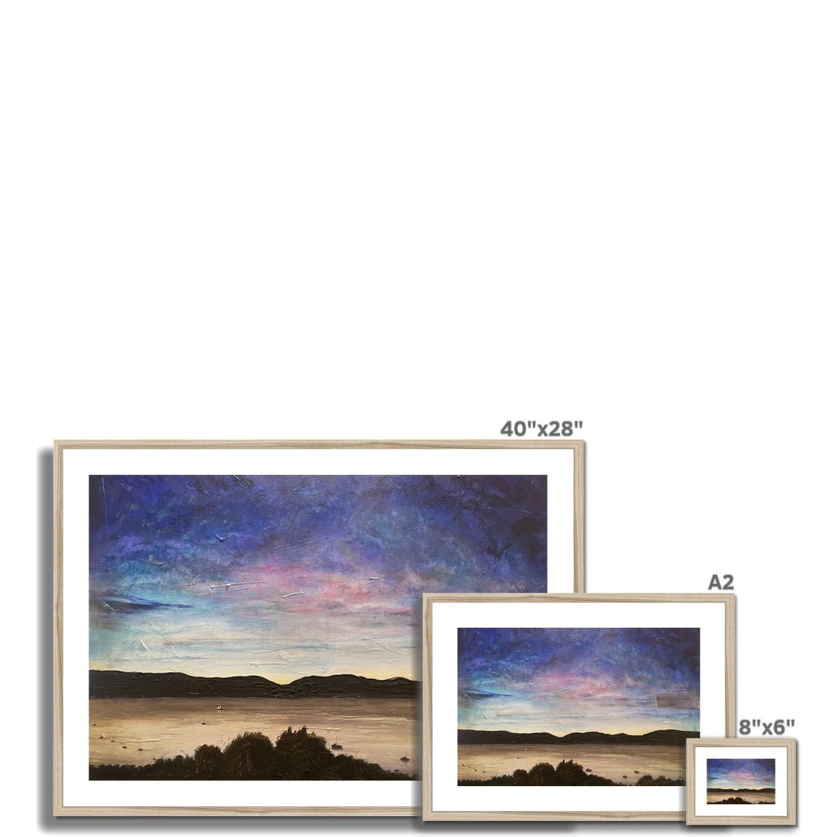 River Clyde Twilight Painting | Framed & Mounted Prints From Scotland