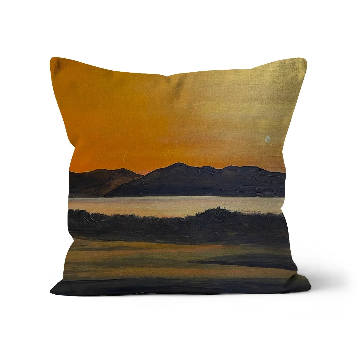 Royal Troon Golf Course 5th Green Cushion - Arran Art Gallery Scotland Worldwide Shipping Scottish Landscape by Artist Hunter Featuring