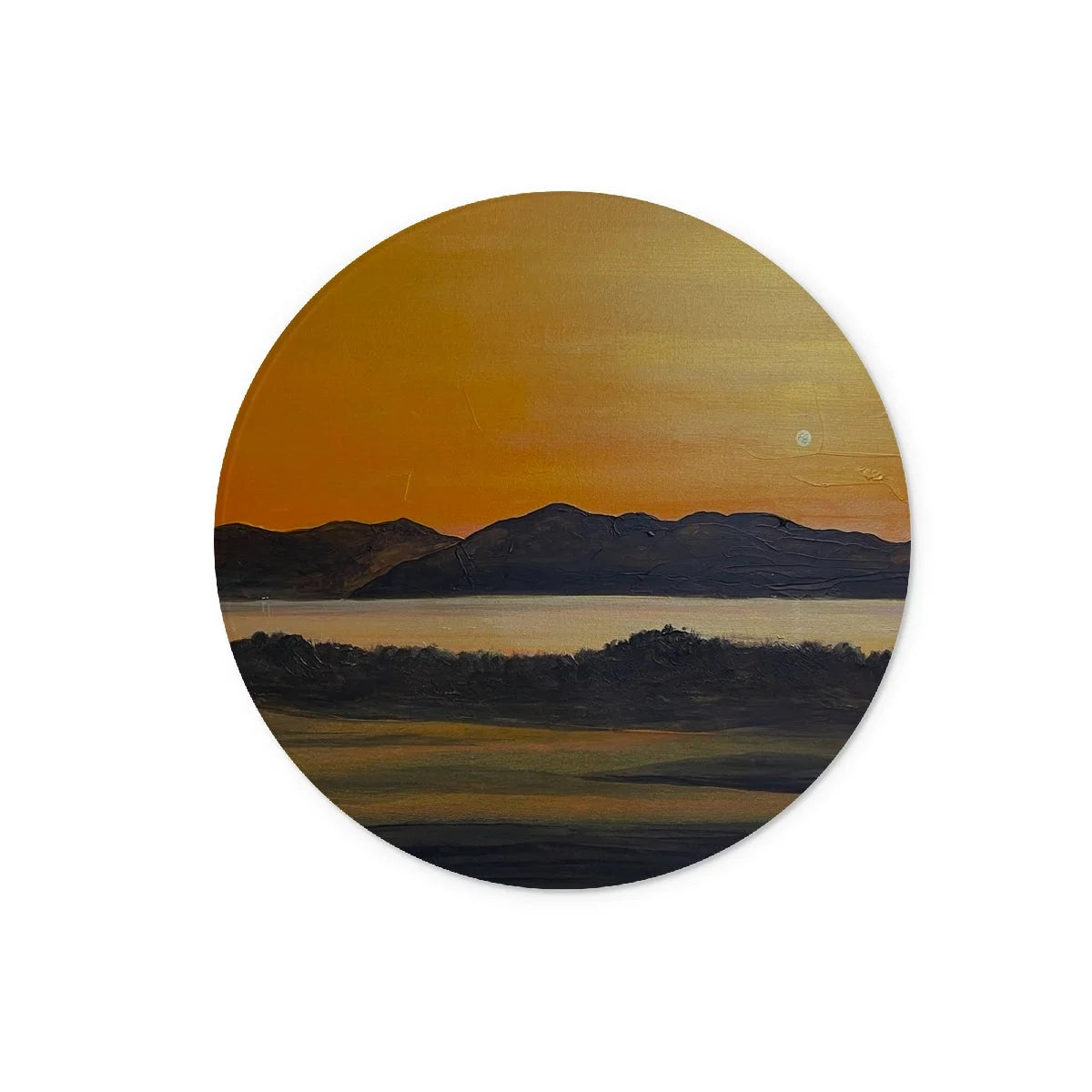 Royal Troon Golf Course 5th Green Glass Chopping Board - Arran Art Gallery Scotland Worldwide Shipping Scottish Landscape by Artist Hunter