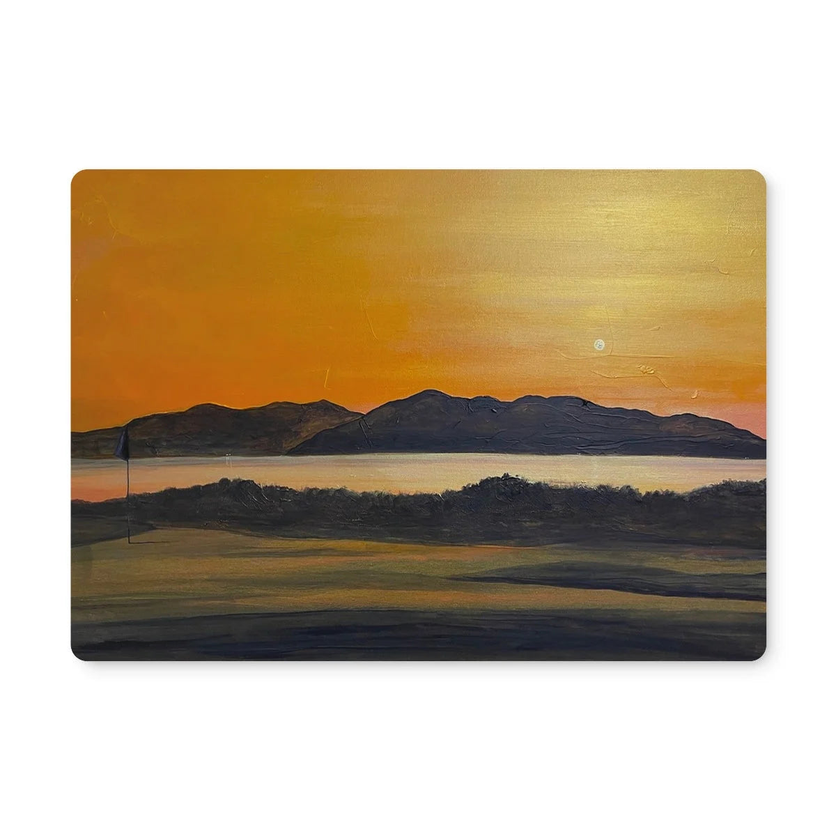 Royal Troon Golf Course 5th Green Placemat - Arran Art Gallery Scotland Worldwide Shipping Scottish Landscape by Artist Hunter Featuring