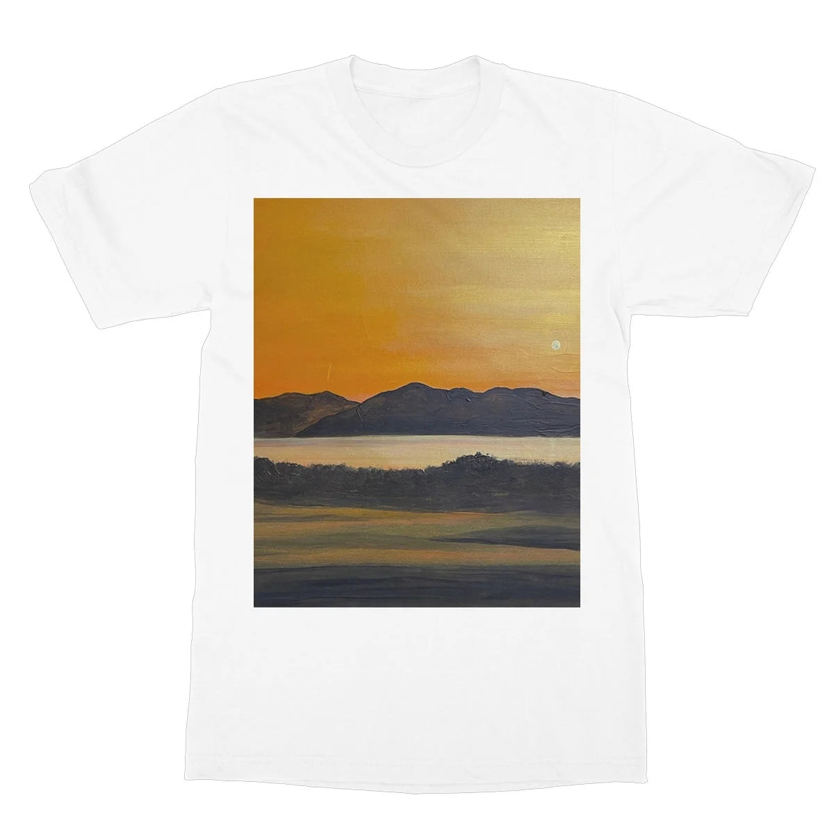 Royal Troon Golf Course 5th Green Softstyle T-shirt - Arran Art Gallery Scotland Worldwide Shipping Scottish Landscape by Artist Hunter