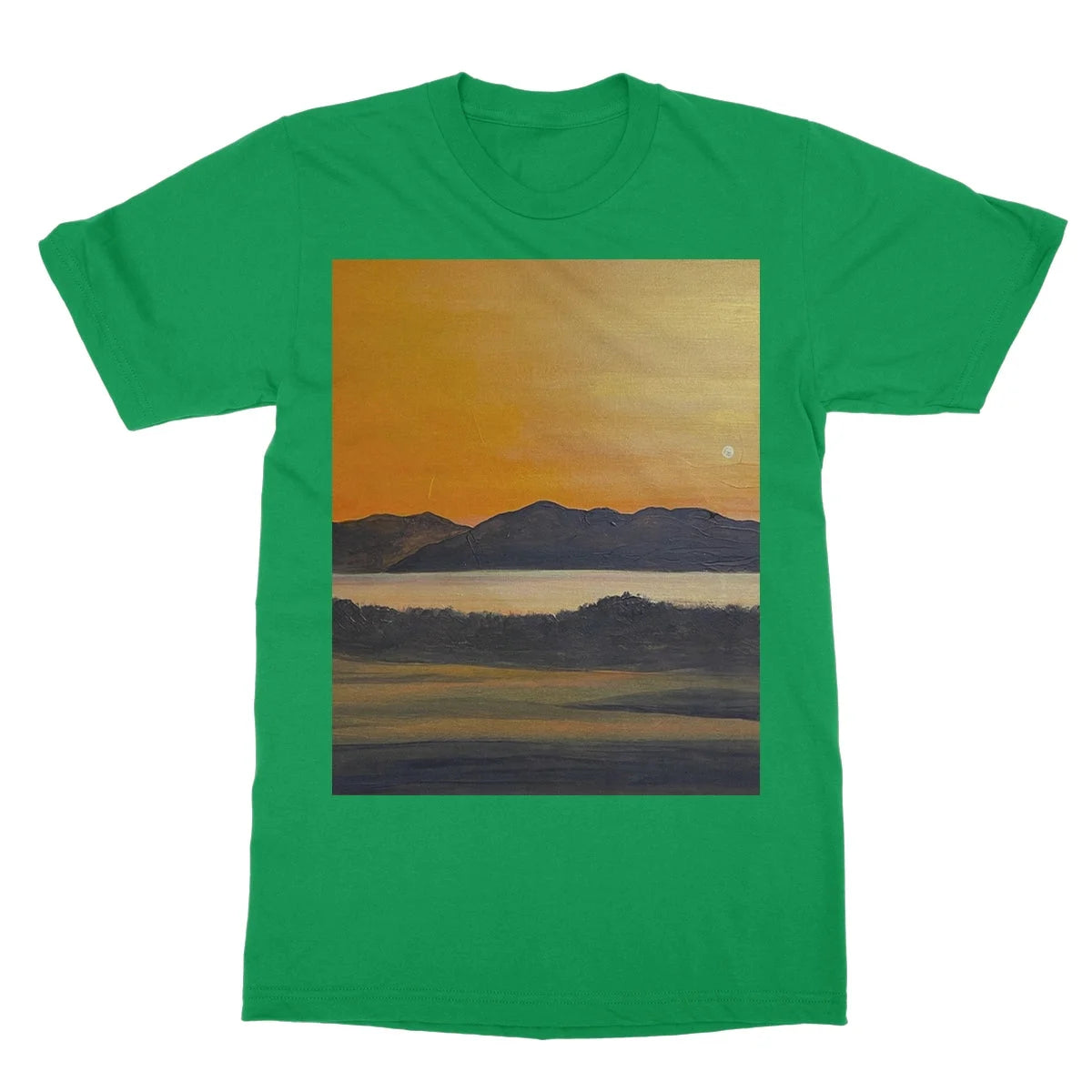 Royal Troon Golf Course 5th Green Softstyle T-shirt - Arran Art Gallery Scotland Worldwide Shipping Scottish Landscape by Artist Hunter