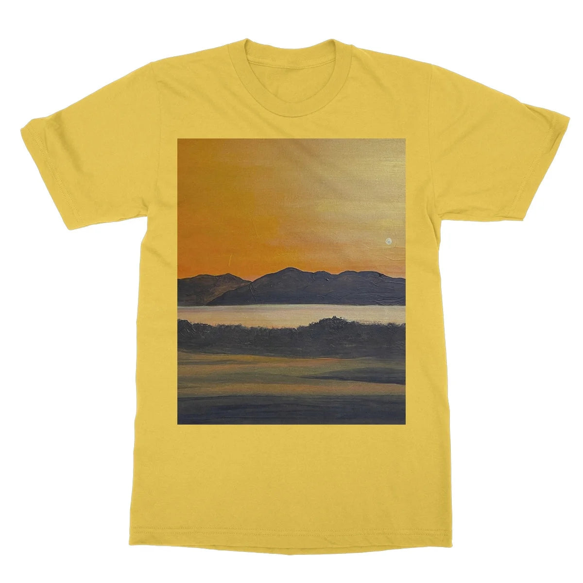 Royal Troon Golf Course 5th Green Softstyle T-shirt - Arran Art Gallery Scotland Worldwide Shipping Scottish Landscape by Artist Hunter
