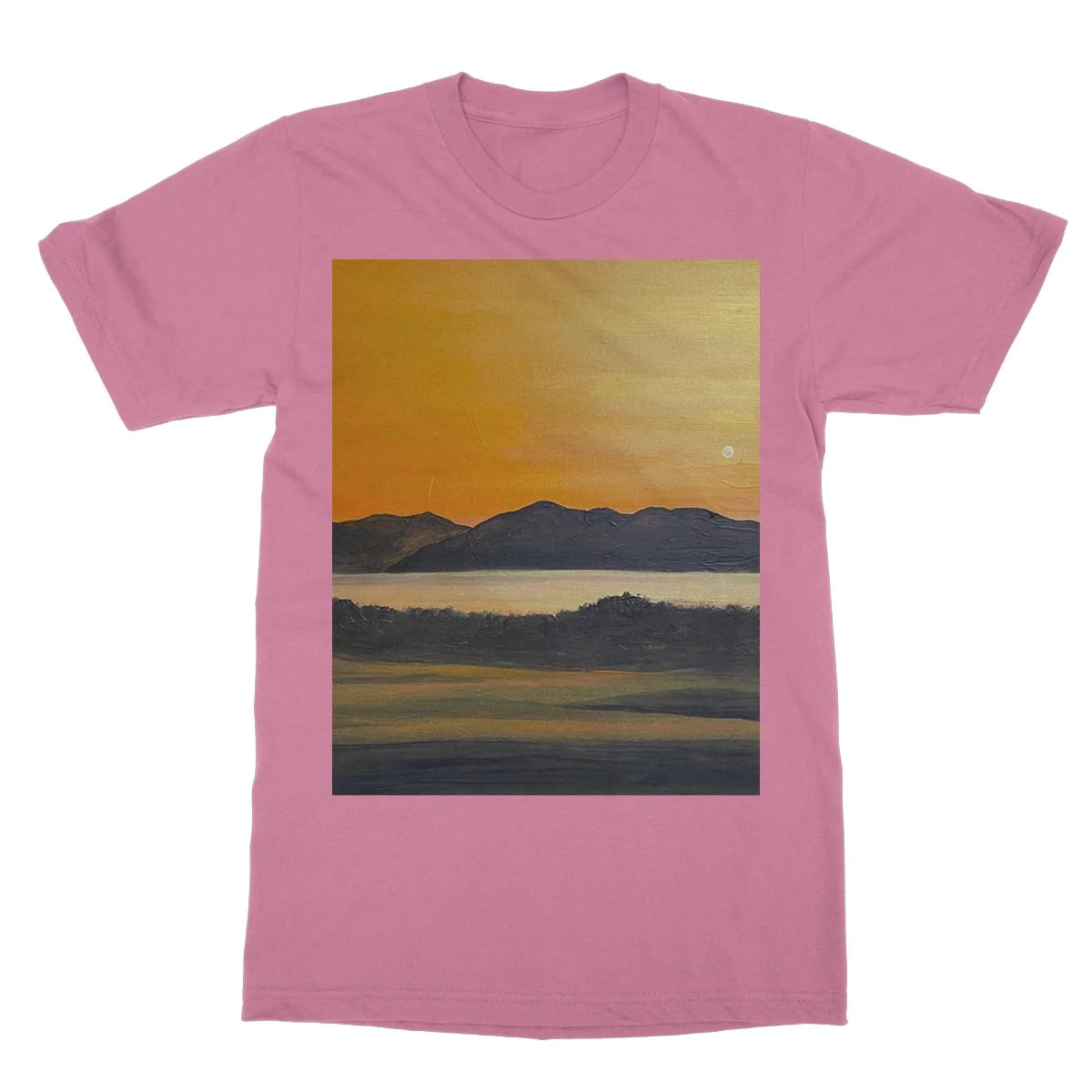 Royal Troon Golf Course 5th Green Softstyle T-shirt - Arran Art Gallery Scotland Worldwide Shipping Scottish Landscape by Artist Hunter