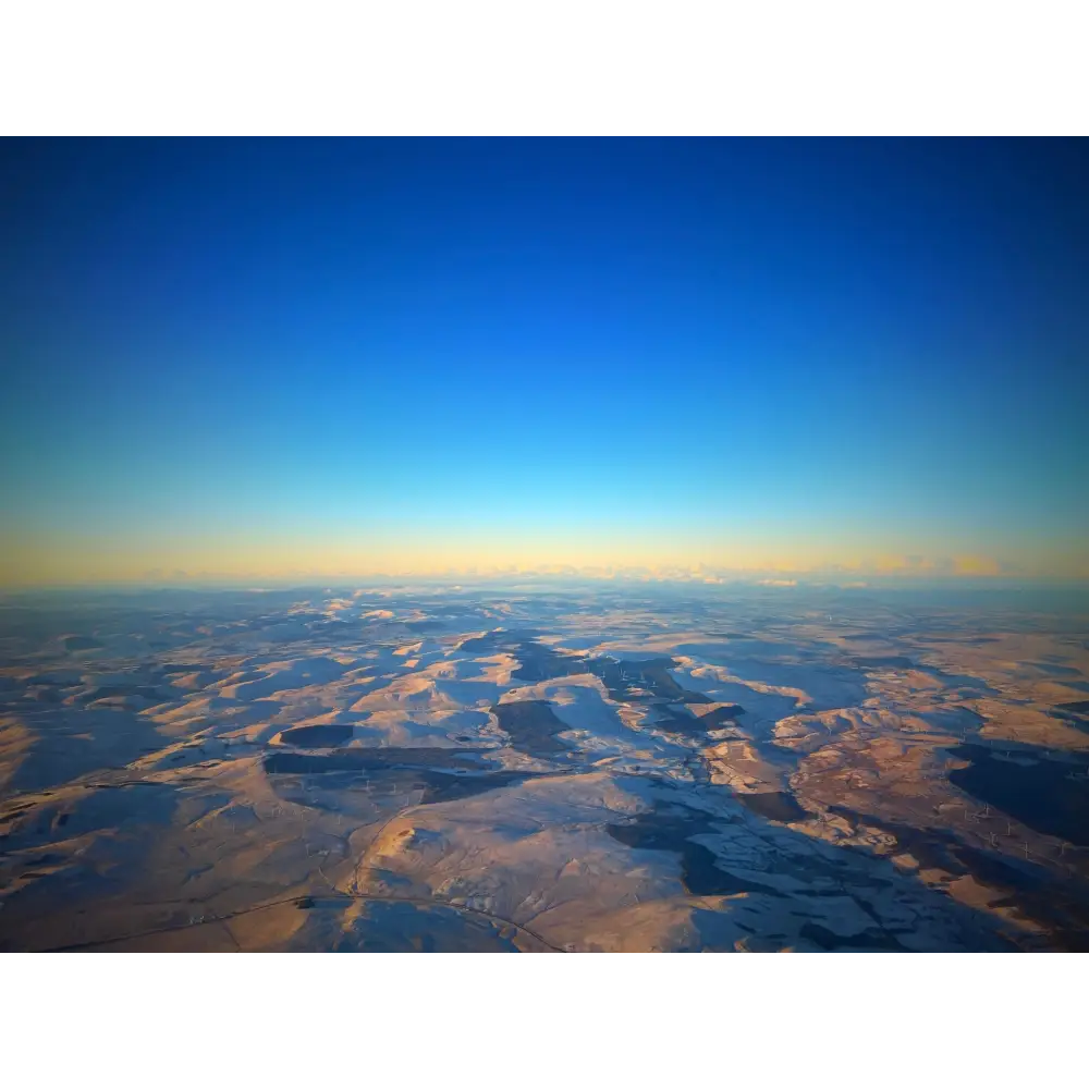 Scotland winter photography of snowy landscape under blue sky, ideal for winter photography prints