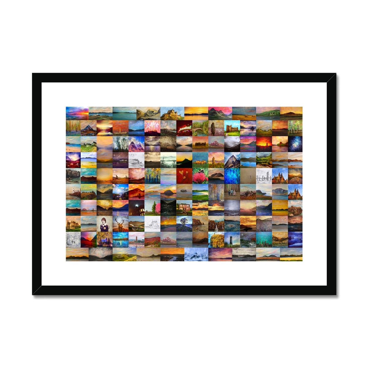 Scottish Artist Hunter Art Collage | Framed & Mounted Prints From Scotland