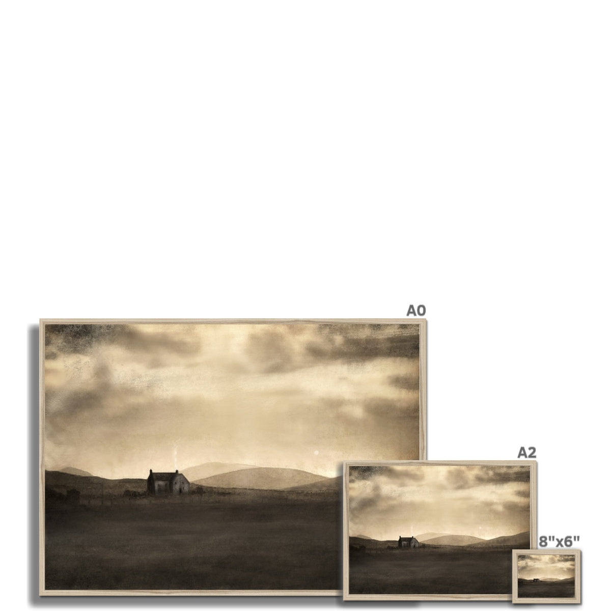 Scottish Paintings - ' A Moonlit Croft ' Framed Print
