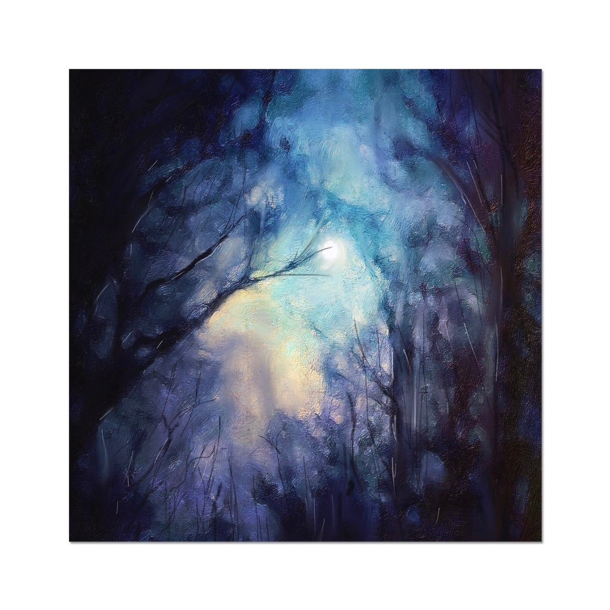 Scottish Paintings - ' A Moonlit Highland Wood ' Artist Proof Collector Print