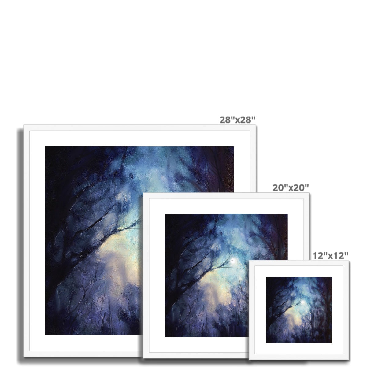 Scottish Paintings - ' A Moonlit Highland Wood ' Framed & Mounted Print