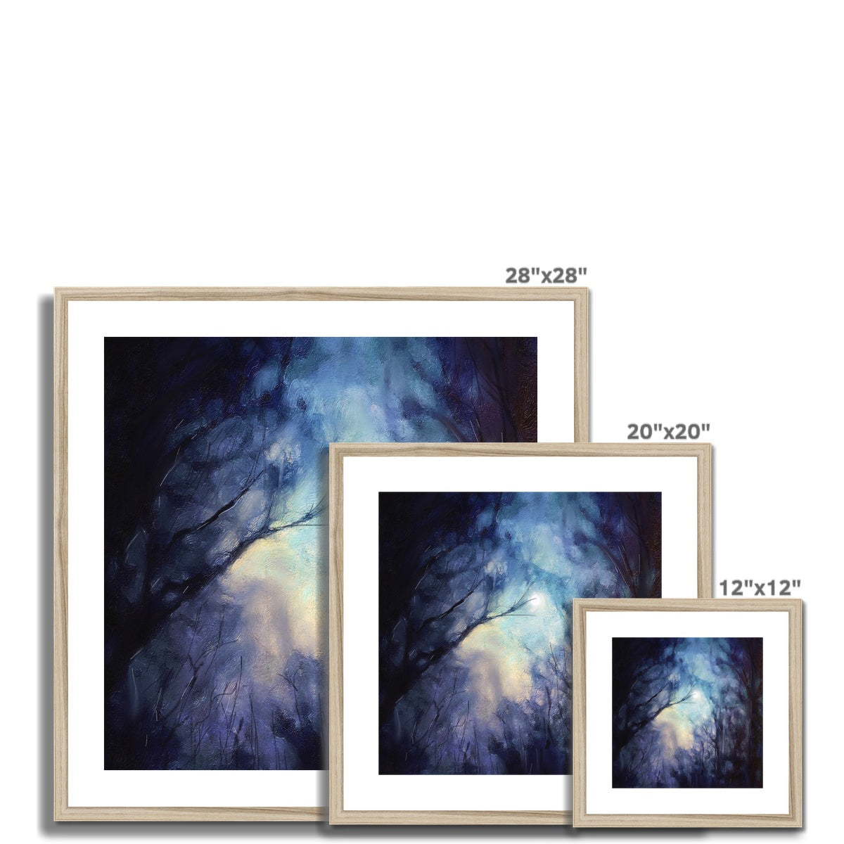 Scottish Paintings - ' A Moonlit Highland Wood ' Framed & Mounted Print