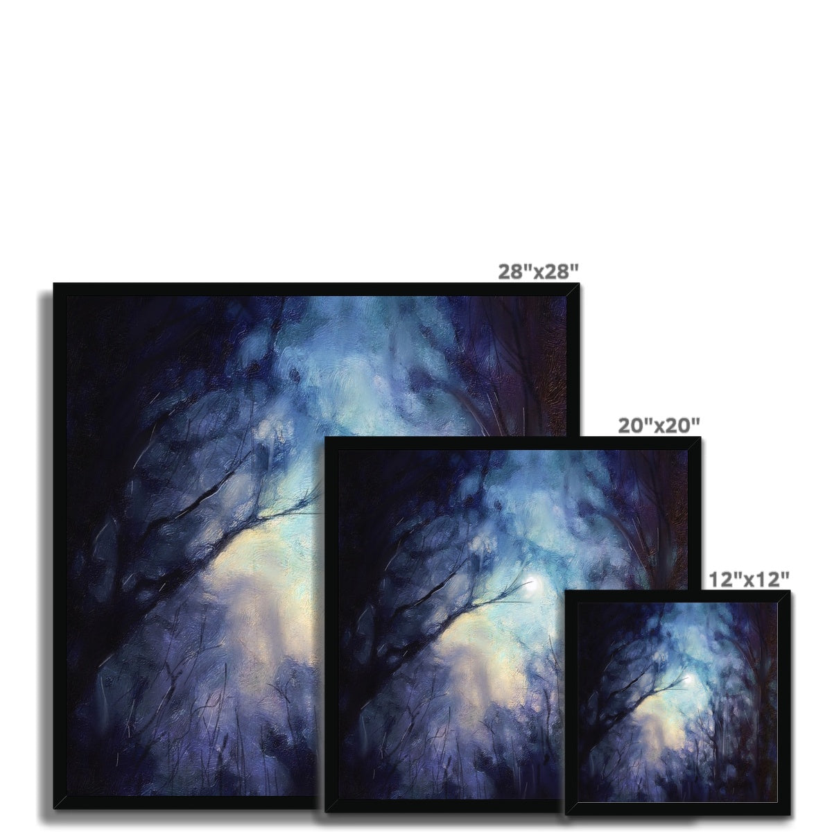 Scottish Paintings - ' A Moonlit Highland Wood ' Framed Print