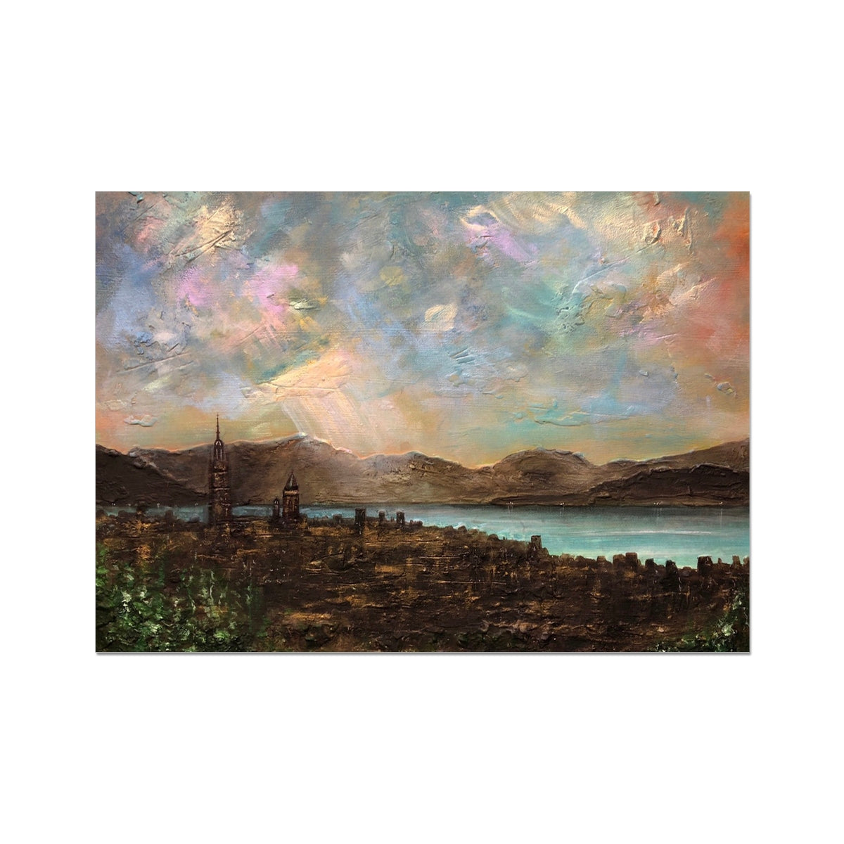 Scottish Paintings - ' Angels Fingers Over Greenock ' Fine Art Print