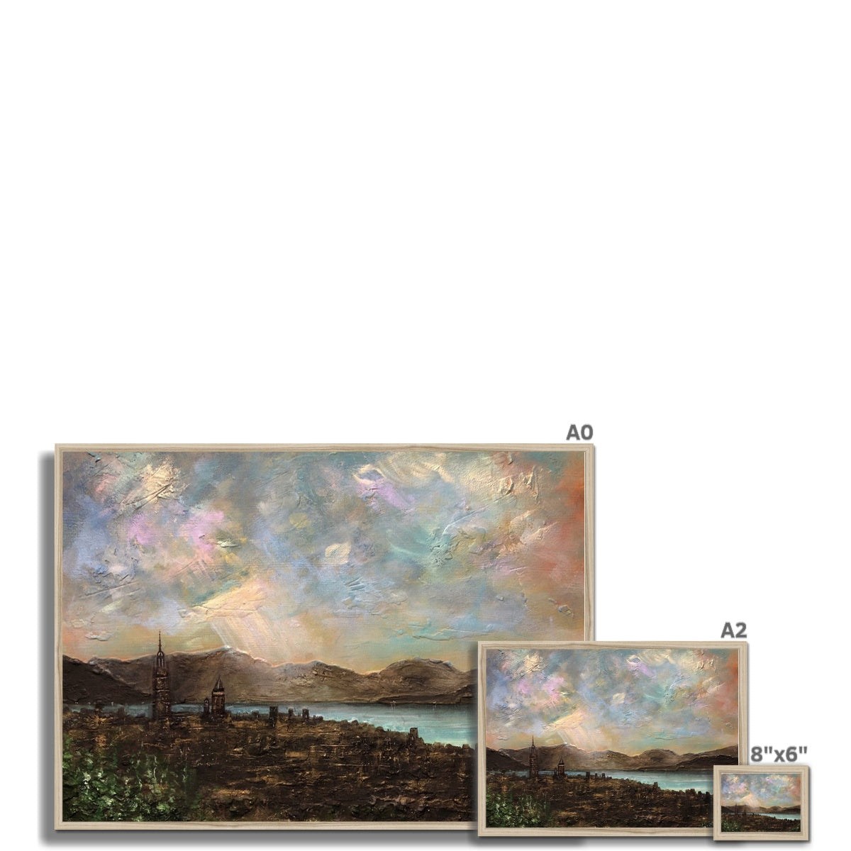 Scottish Paintings - ' Angels Fingers Over Greenock ' Framed Print