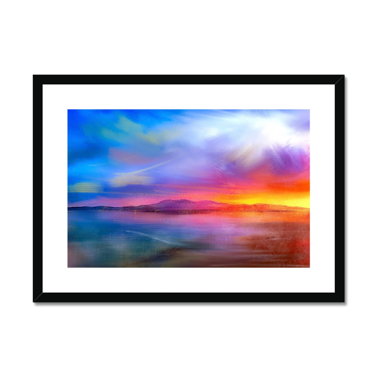 Scottish Paintings - ' Arran Sunset ' Framed & Mounted Print