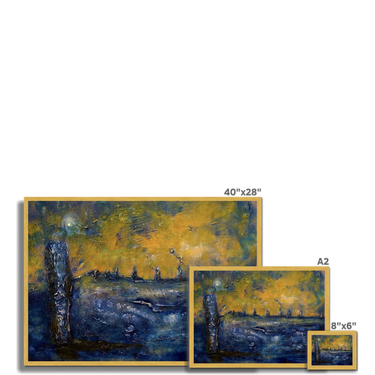 Scottish Paintings - ' Brodgar Moonlight Orkney ' Antique Framed Print