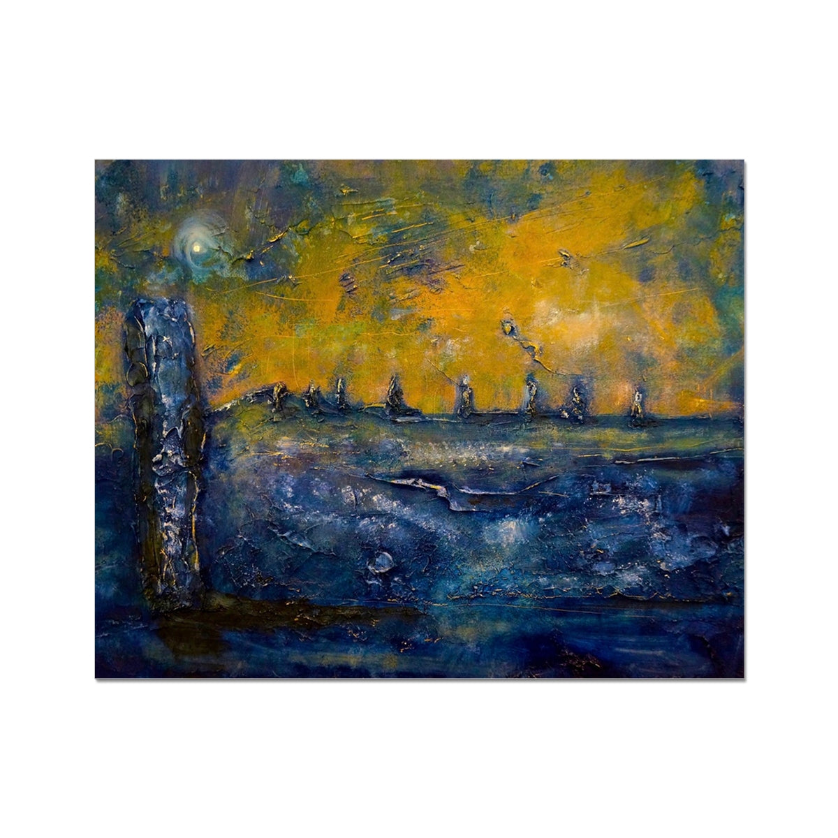 Scottish Paintings - ' Brodgar Moonlight Orkney ' Artist Proof Collector Print