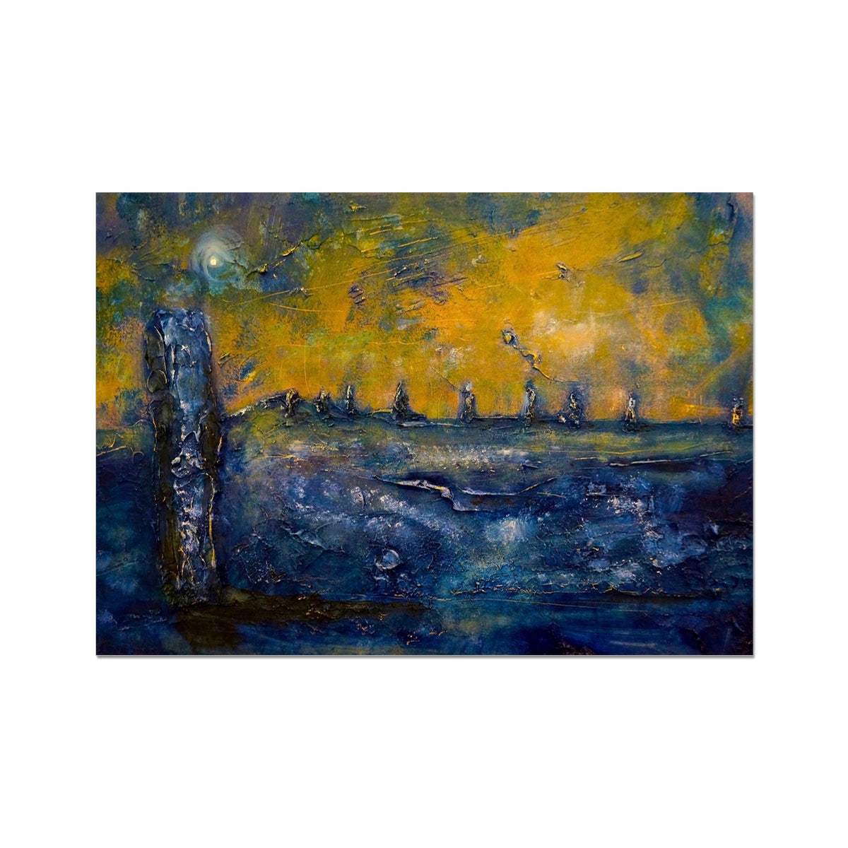 Scottish Paintings - ' Brodgar Moonlight Orkney ' Fine Art Print