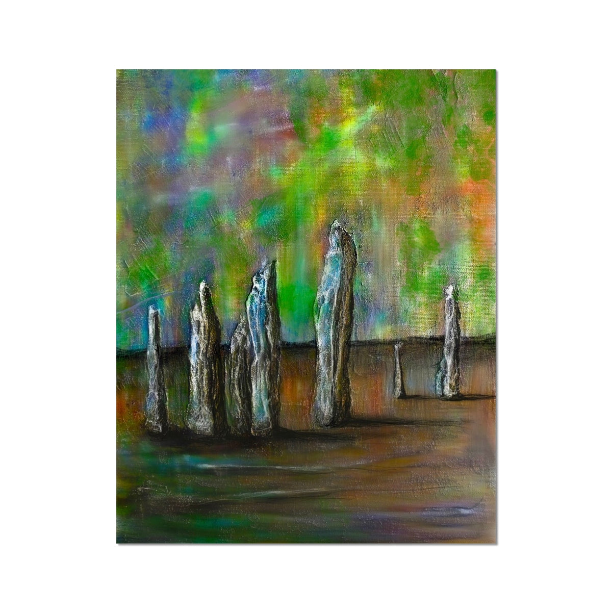 Scottish Paintings - ' Callanish Northern Lights ' Artist Proof Collector Print