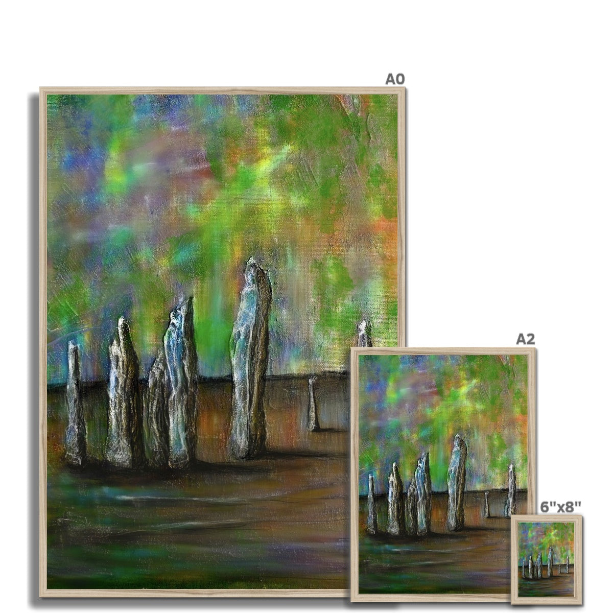 Scottish Paintings - ' Callanish Northern Lights ' Framed Print