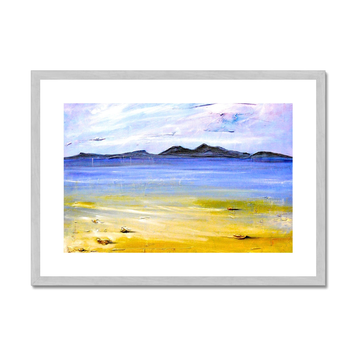 Scottish Paintings - ' Camusdarach Beach Arisaig ' Antique Framed & Mounted Print