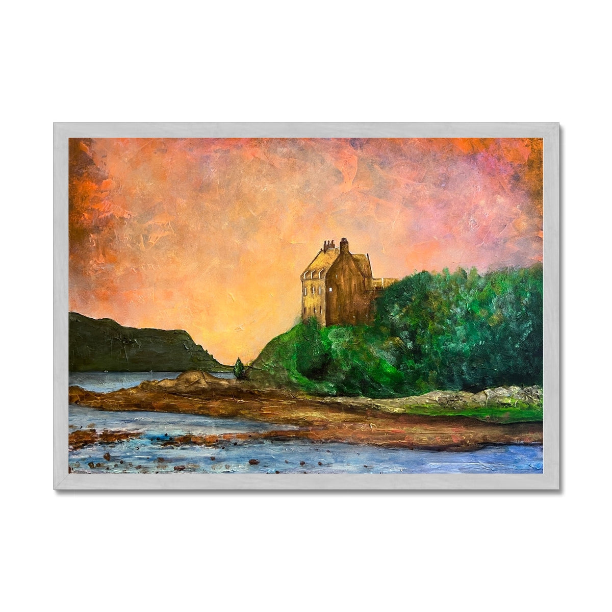 Scottish Paintings - ' Duntrune Castle ' Antique Framed Print