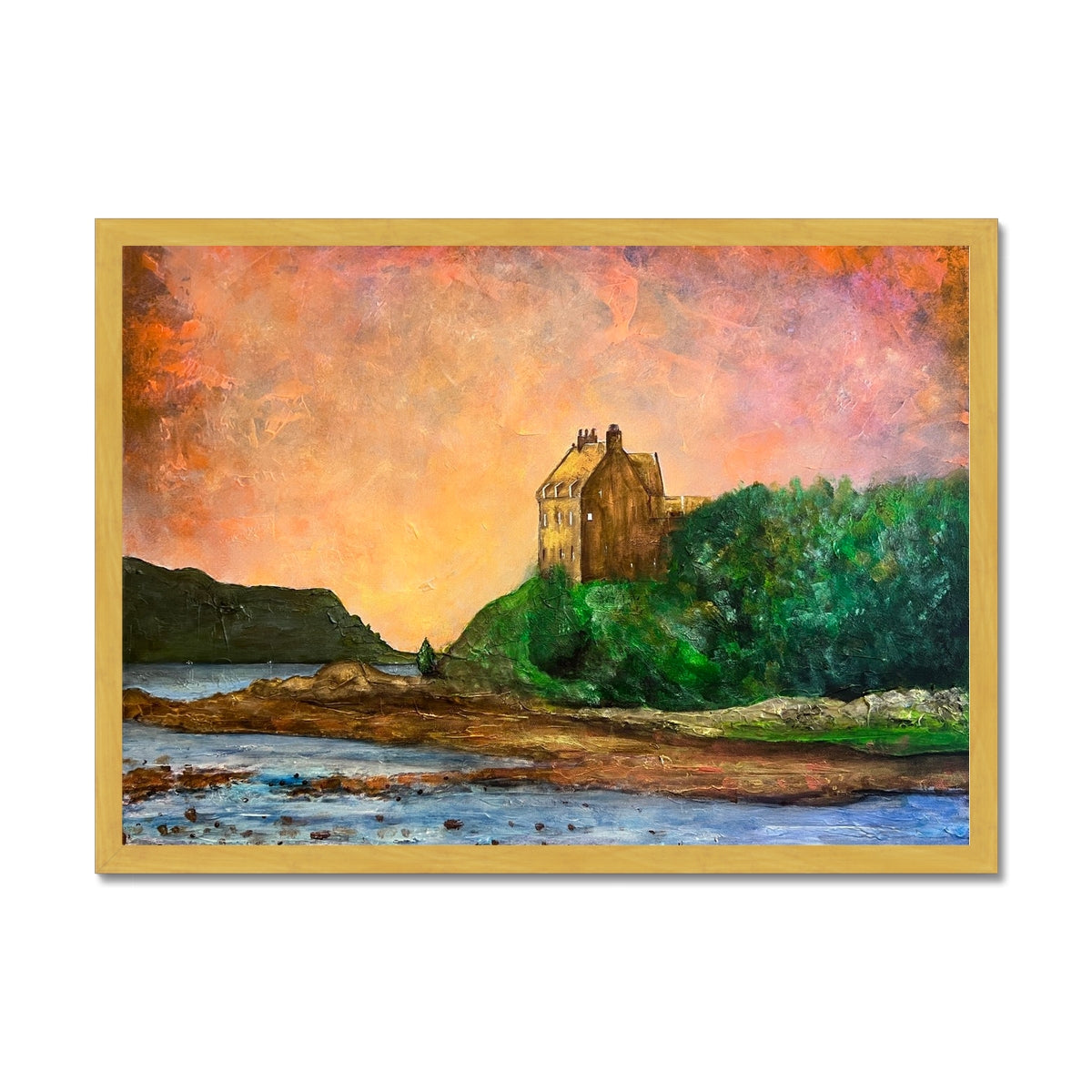 Scottish Paintings - ' Duntrune Castle ' Antique Framed Print