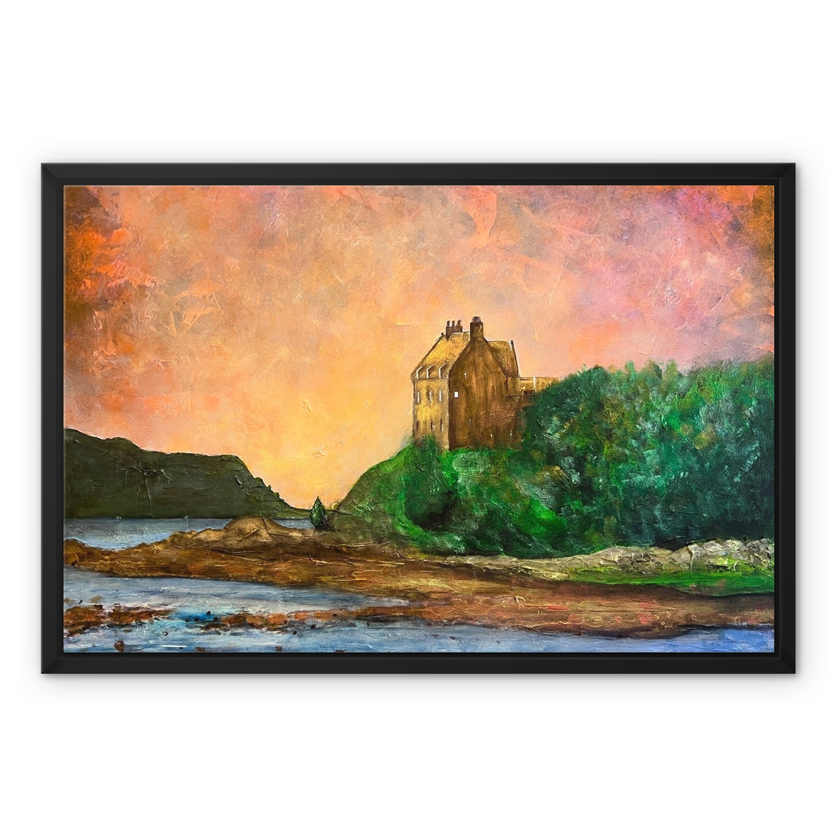 Scottish Paintings - ' Duntrune Castle ' Framed Canvas