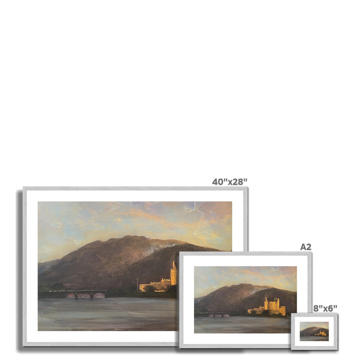 Scottish Paintings - ' Eilean Donan Castle ' Antique Framed & Mounted Print