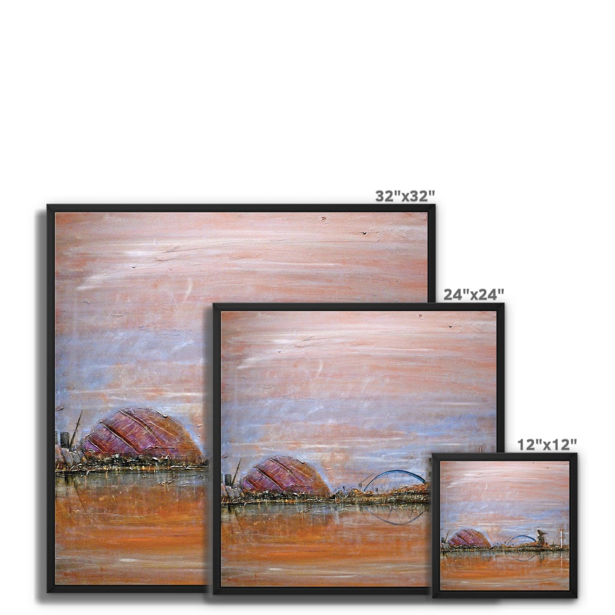Scottish Paintings - ' Glasgow Harbour ' Framed Canvas.