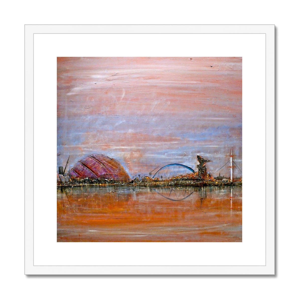 Scottish Paintings - ' Glasgow Harbour ' Framed & Mounted Print.