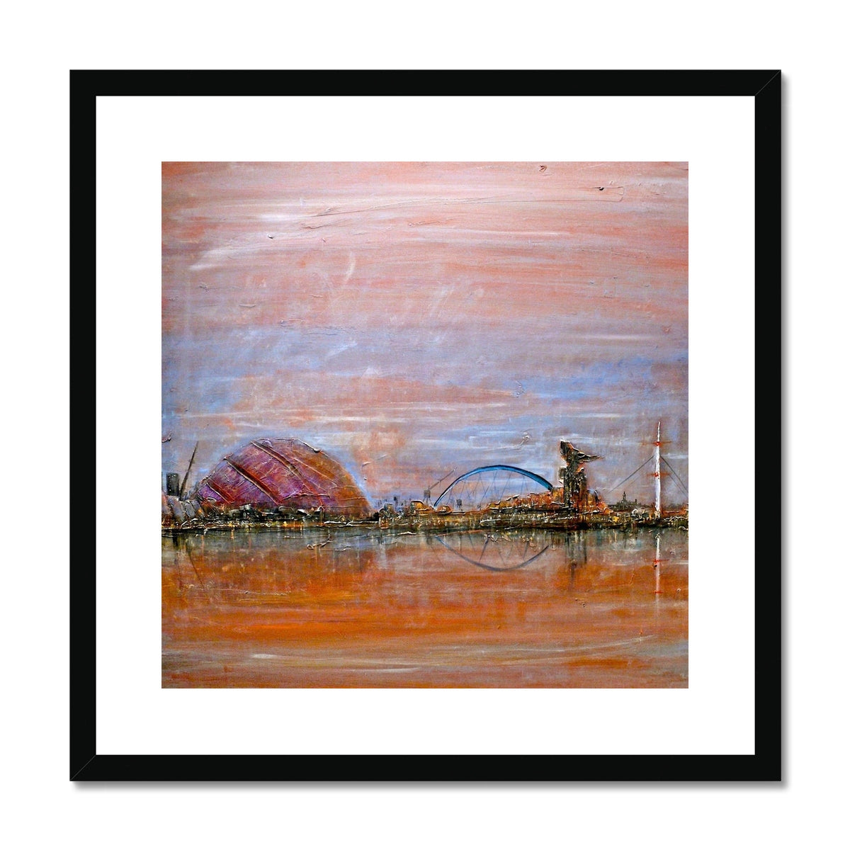 Scottish Paintings - ' Glasgow Harbour ' Framed & Mounted Print.