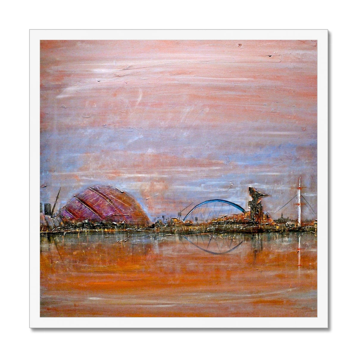 Scottish Paintings - ' Glasgow Harbour ' Framed Print.